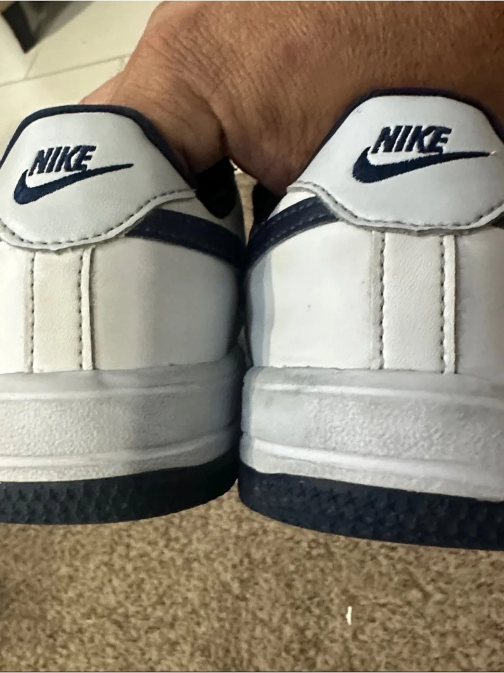 Nike Kids air force 1 Navy and White Athletic leather Sneaker